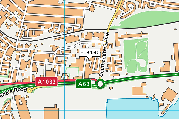 HU9 1SD map - OS VectorMap District (Ordnance Survey)