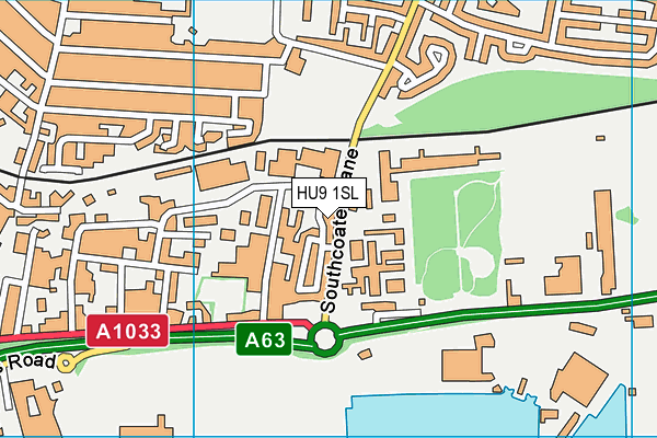 HU9 1SL map - OS VectorMap District (Ordnance Survey)