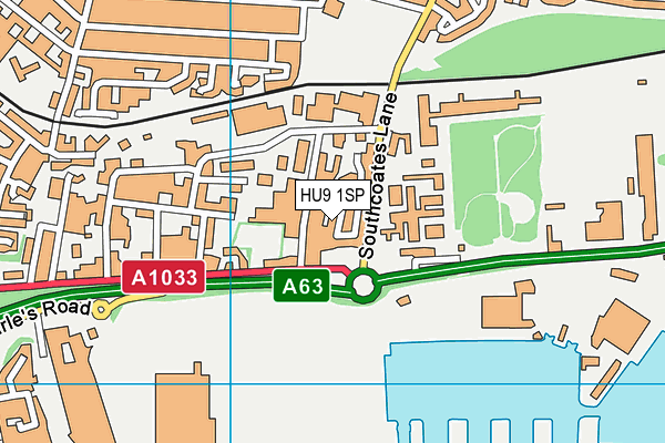 HU9 1SP map - OS VectorMap District (Ordnance Survey)