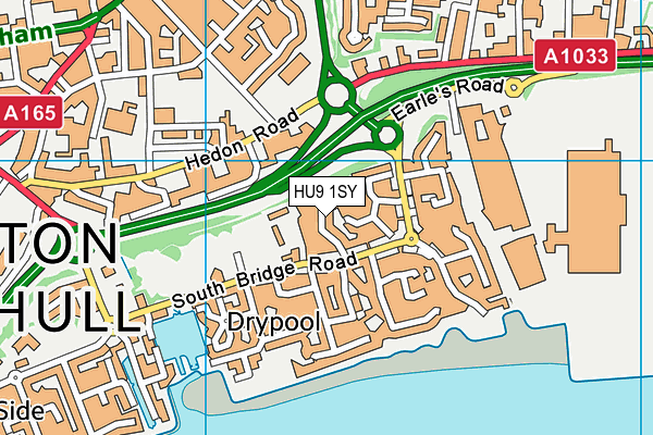 HU9 1SY map - OS VectorMap District (Ordnance Survey)