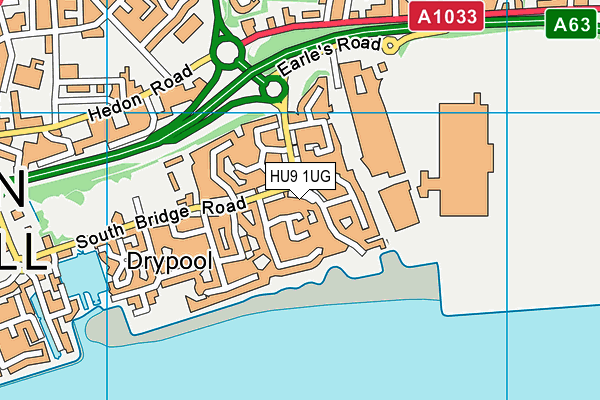 HU9 1UG map - OS VectorMap District (Ordnance Survey)