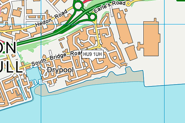 HU9 1UH map - OS VectorMap District (Ordnance Survey)