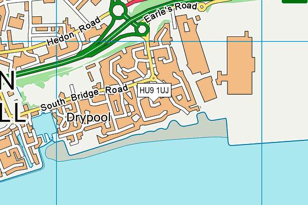 HU9 1UJ map - OS VectorMap District (Ordnance Survey)