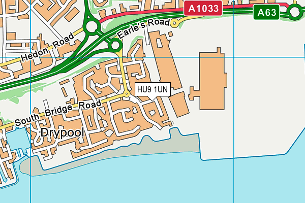 HU9 1UN map - OS VectorMap District (Ordnance Survey)