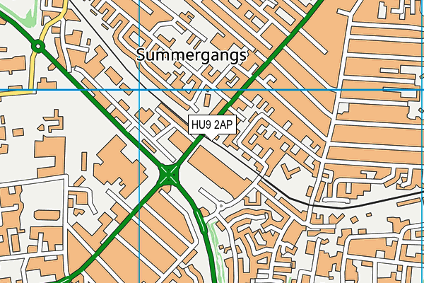 Everlast Gyms (Hull Southcoates) map (HU9 2AP) - OS VectorMap District (Ordnance Survey)