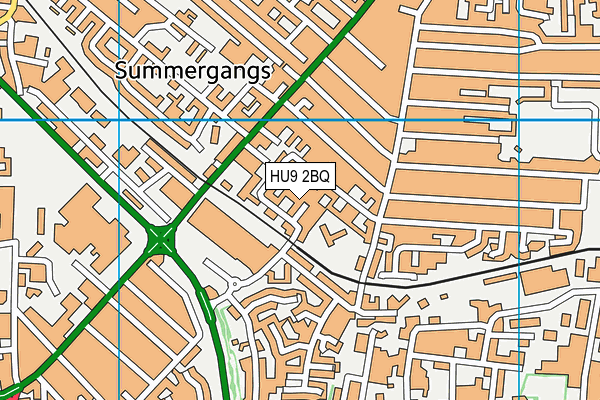 HU9 2BQ map - OS VectorMap District (Ordnance Survey)