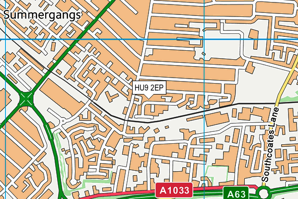 HU9 2EP map - OS VectorMap District (Ordnance Survey)