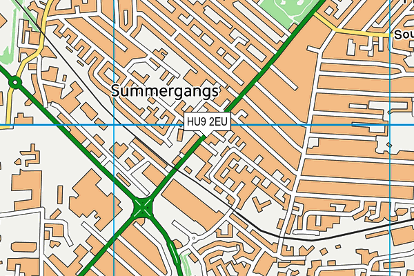 HU9 2EU map - OS VectorMap District (Ordnance Survey)