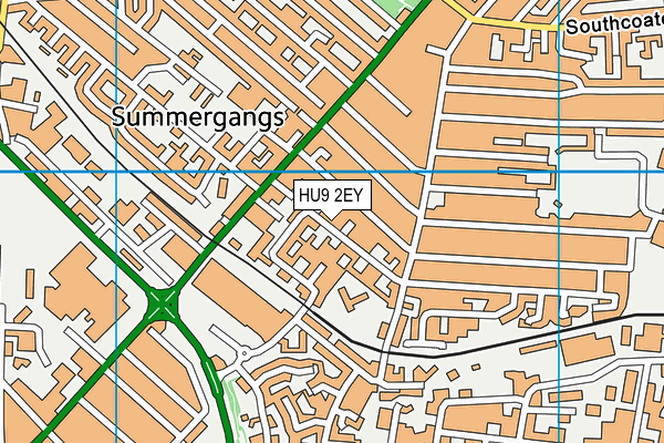 HU9 2EY map - OS VectorMap District (Ordnance Survey)