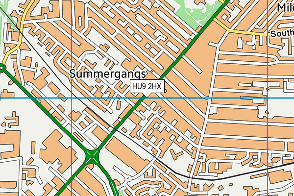 HU9 2HX map - OS VectorMap District (Ordnance Survey)