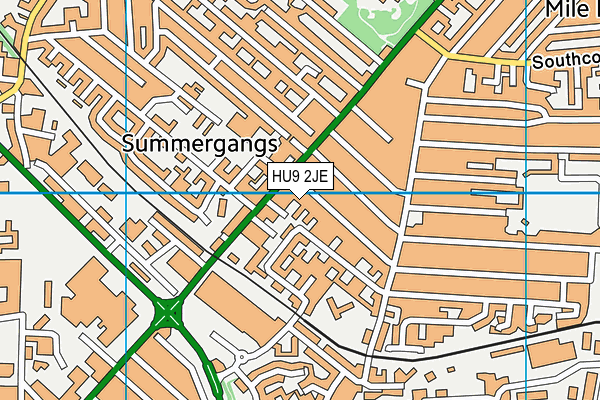 HU9 2JE map - OS VectorMap District (Ordnance Survey)