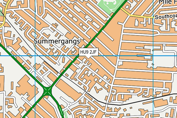 HU9 2JF map - OS VectorMap District (Ordnance Survey)