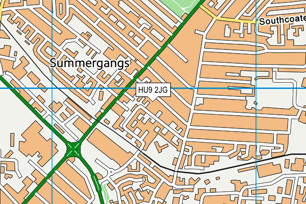 HU9 2JG map - OS VectorMap District (Ordnance Survey)