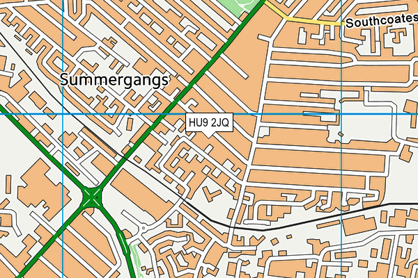 HU9 2JQ map - OS VectorMap District (Ordnance Survey)