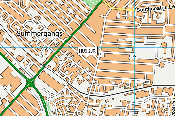 HU9 2JR map - OS VectorMap District (Ordnance Survey)