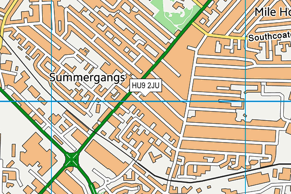 HU9 2JU map - OS VectorMap District (Ordnance Survey)