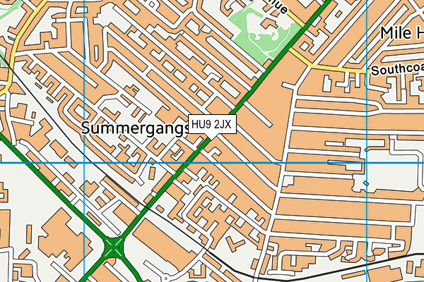 HU9 2JX map - OS VectorMap District (Ordnance Survey)