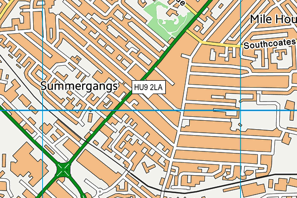 HU9 2LA map - OS VectorMap District (Ordnance Survey)