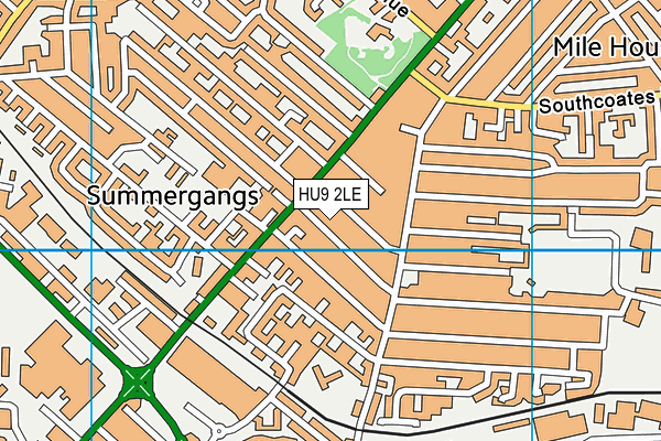 HU9 2LE map - OS VectorMap District (Ordnance Survey)