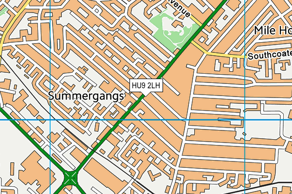 HU9 2LH map - OS VectorMap District (Ordnance Survey)
