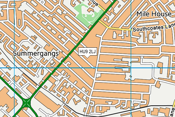 HU9 2LJ map - OS VectorMap District (Ordnance Survey)