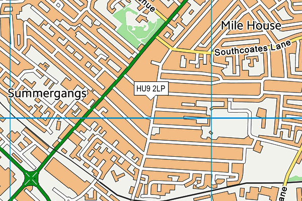 HU9 2LP map - OS VectorMap District (Ordnance Survey)
