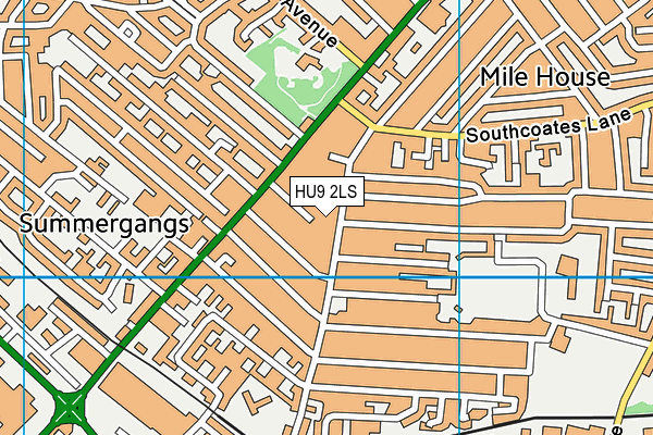 HU9 2LS map - OS VectorMap District (Ordnance Survey)