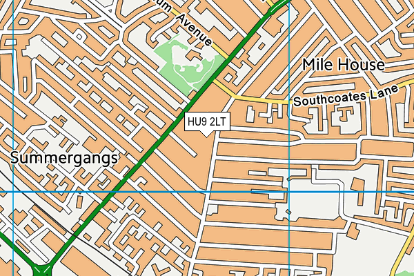 HU9 2LT map - OS VectorMap District (Ordnance Survey)
