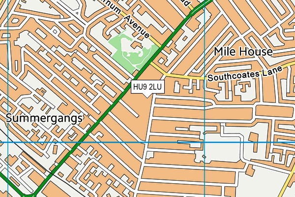 HU9 2LU map - OS VectorMap District (Ordnance Survey)