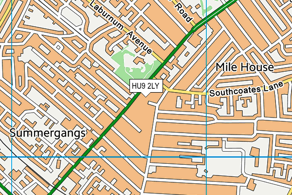 HU9 2LY map - OS VectorMap District (Ordnance Survey)