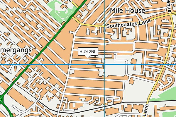 HU9 2NL map - OS VectorMap District (Ordnance Survey)