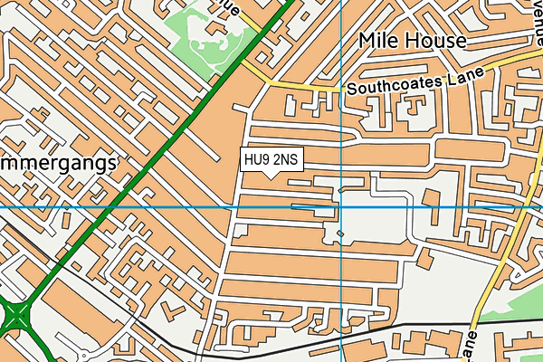 HU9 2NS map - OS VectorMap District (Ordnance Survey)