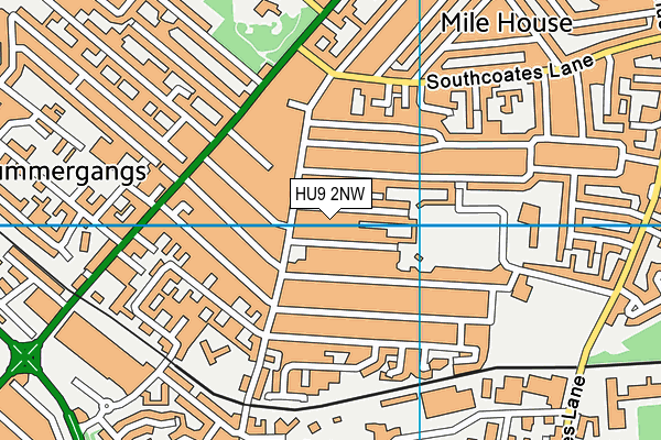 HU9 2NW map - OS VectorMap District (Ordnance Survey)