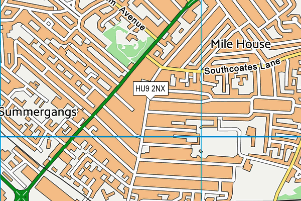 HU9 2NX map - OS VectorMap District (Ordnance Survey)