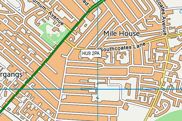 HU9 2PA map - OS VectorMap District (Ordnance Survey)
