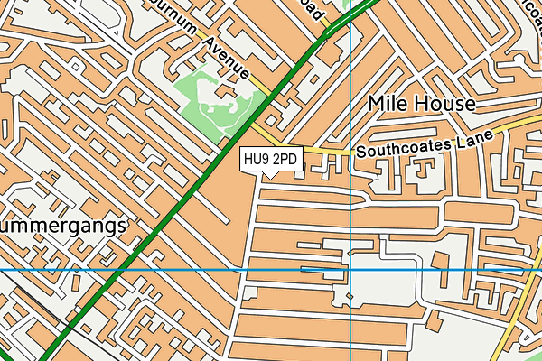 HU9 2PD map - OS VectorMap District (Ordnance Survey)