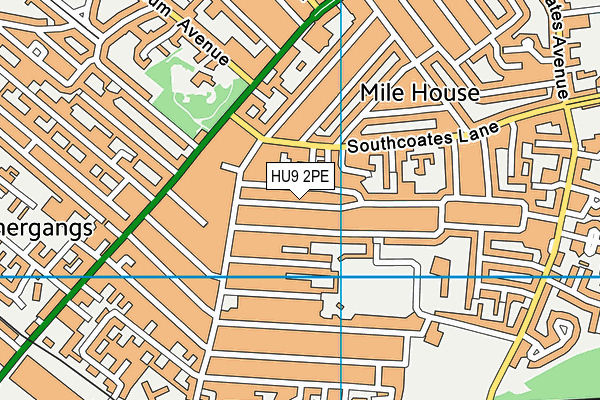 HU9 2PE map - OS VectorMap District (Ordnance Survey)