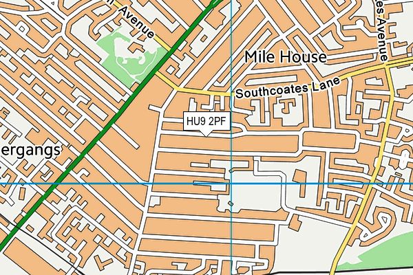 HU9 2PF map - OS VectorMap District (Ordnance Survey)