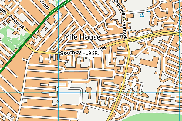 HU9 2PJ map - OS VectorMap District (Ordnance Survey)