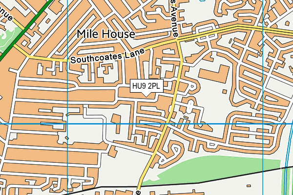 HU9 2PL map - OS VectorMap District (Ordnance Survey)