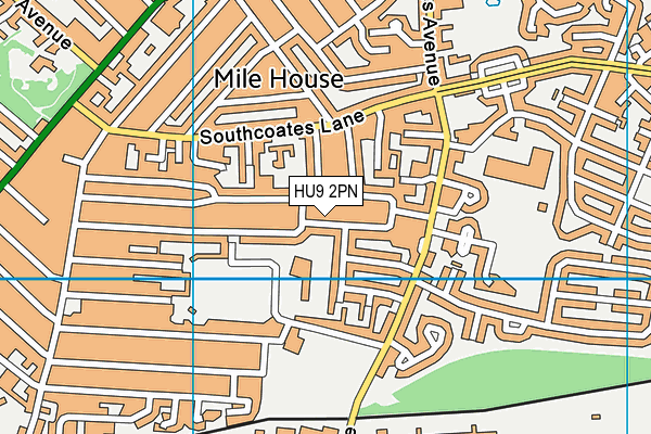 HU9 2PN map - OS VectorMap District (Ordnance Survey)