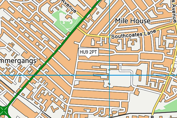 HU9 2PT map - OS VectorMap District (Ordnance Survey)