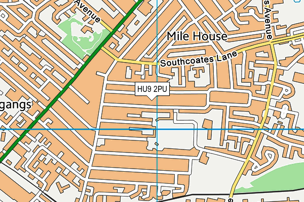 HU9 2PU map - OS VectorMap District (Ordnance Survey)