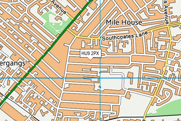 HU9 2PX map - OS VectorMap District (Ordnance Survey)