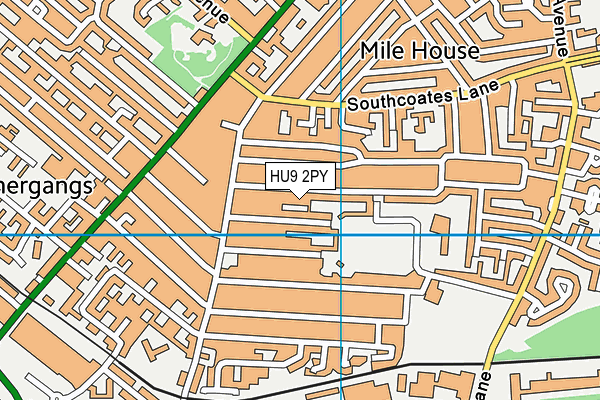 HU9 2PY map - OS VectorMap District (Ordnance Survey)