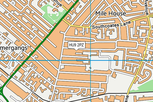 HU9 2PZ map - OS VectorMap District (Ordnance Survey)