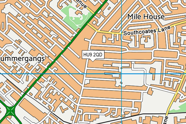 HU9 2QD map - OS VectorMap District (Ordnance Survey)