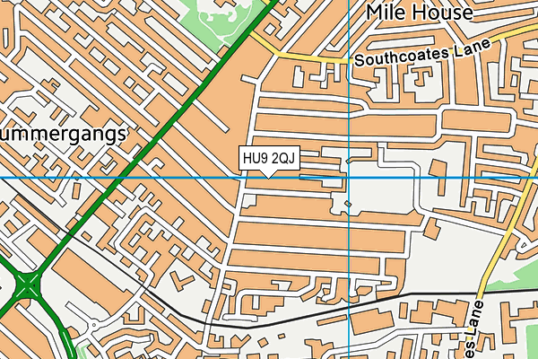 HU9 2QJ map - OS VectorMap District (Ordnance Survey)