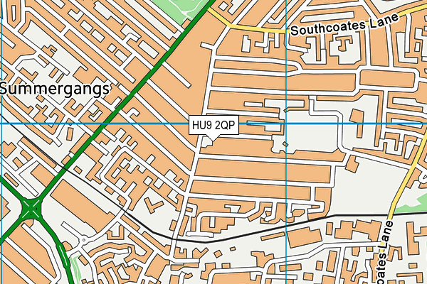 HU9 2QP map - OS VectorMap District (Ordnance Survey)