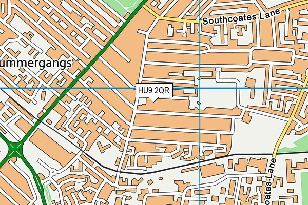 HU9 2QR map - OS VectorMap District (Ordnance Survey)